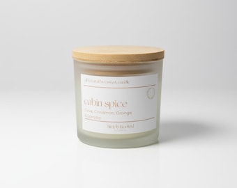 Beeswax Candle | Winter Cabin Spice Candle | Clove Cinnamon Orange Scent | Hand-Poured Holiday Gift