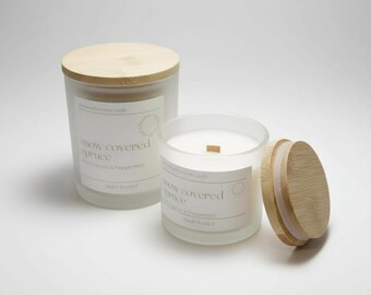 Snow Covered Spruce Candle | Beeswax Winter Candle | Black Spruce & Peppermint | Simply Rooted