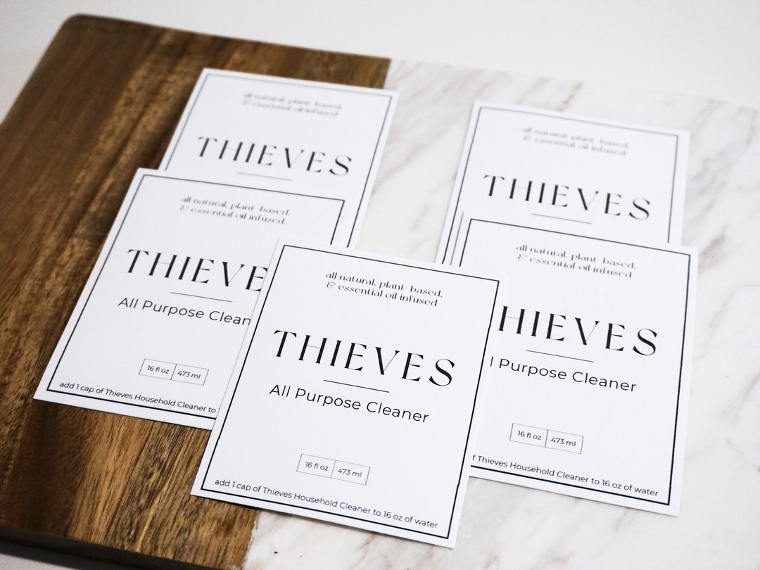 Thieves All-purpose Cleaner Label 5 PACK Modern Vinyl - Etsy