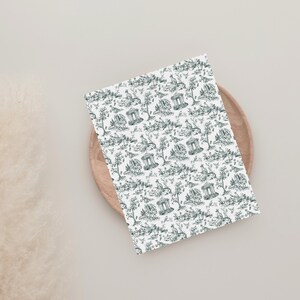 Green Chinoiserie | Polymer Clay Transfer Paper - 8.5&quot; x 11&quot; Water-Soluble Sheet for Clay Earrings, Jewelry Making, Craft Supplies