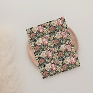 Woven Vintage Florals | Polymer Clay Transfer Paper - 8.5&quot; x 11&quot; Water-Soluble Sheet for Clay Earrings, Jewelry Making, Craft Supplies
