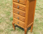 Vintage Louis XV Style Side Table Night Stand Cabinet 5 Drawers
