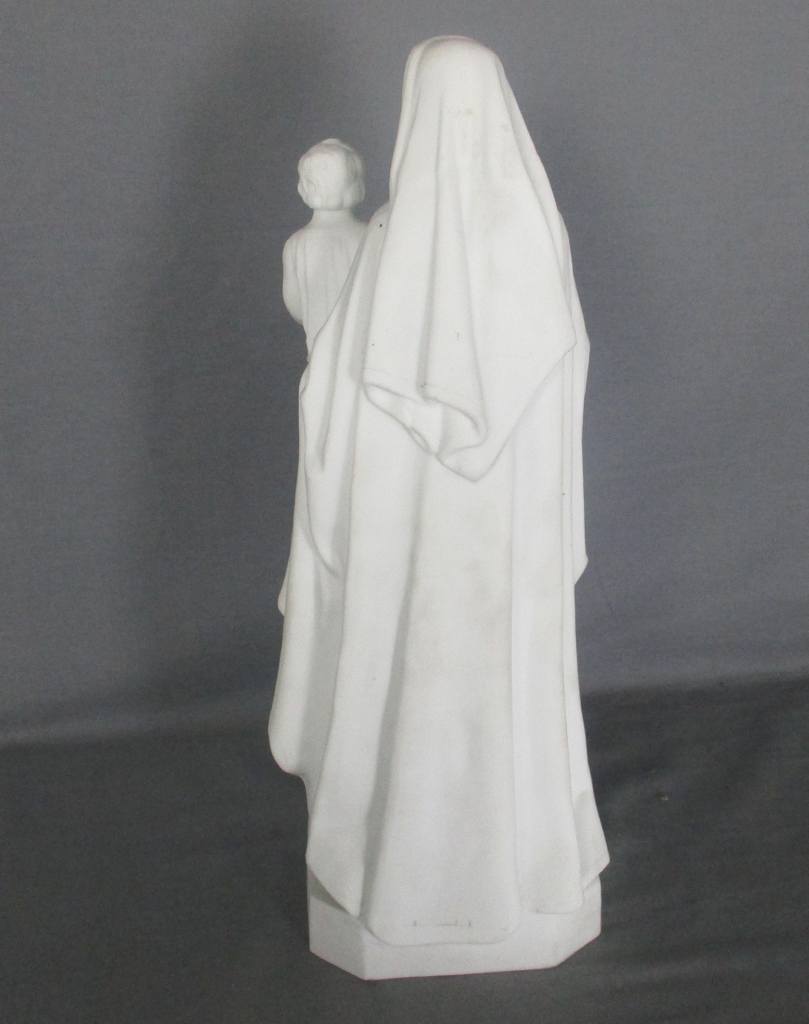 Antique 1900 Bisque Statue Virgin Mary Our Lady Madonna Infant Jesus ...