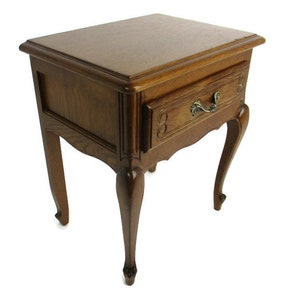 French Louis XV/XVI Style Carved Nightstand End Table Cabinet Wood 40s-50s