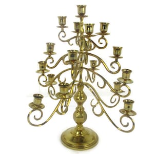 Candle Holder Candle stick Candelabra 4 tier 17 candles!! Gorgeous rare Brass