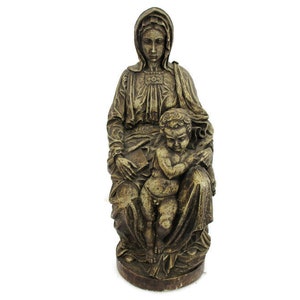 Michelangelo Buonarrati Madonna Lady Virgin Mary Infant Sedes Sapientiae Resin Infant Jesus Child Gorgeous