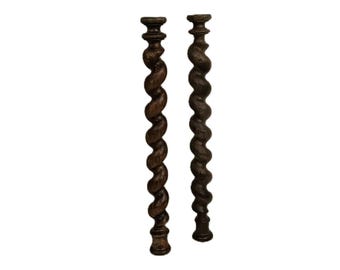 Antique Pair of Reclaimed Barley Twist Pillars