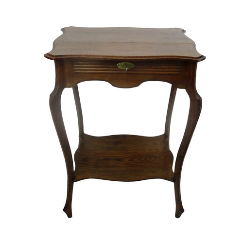 Antique Art Nouveau Sewing Quilting Box Table Two Tier Etsy