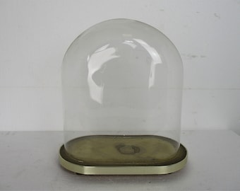 Antique Victorian Oval Hand Blown Glass Globe Dome Doll Clock 13.77" H 12.2"W