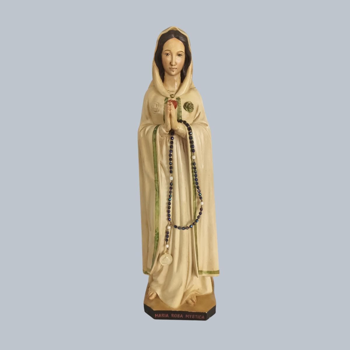 Statue Our Lady Maria Rosa Mystica Montichiari Italian Plaster
