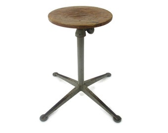 Friso Kramer for Ahrend De Cirkel fifties retro Swivel Plywood Stool Industrial