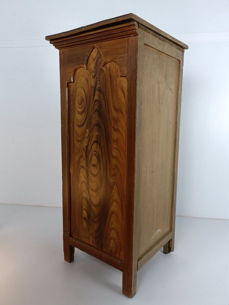 Large Filing Standing Cabinet Palissander Look Wood Gothic Style Antique Gorgeous image 8