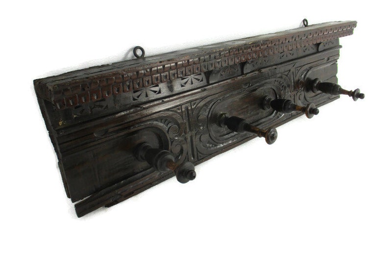 Antique 1800 Century Coat Hat Rack Pegs Spindle Victorian Etsy