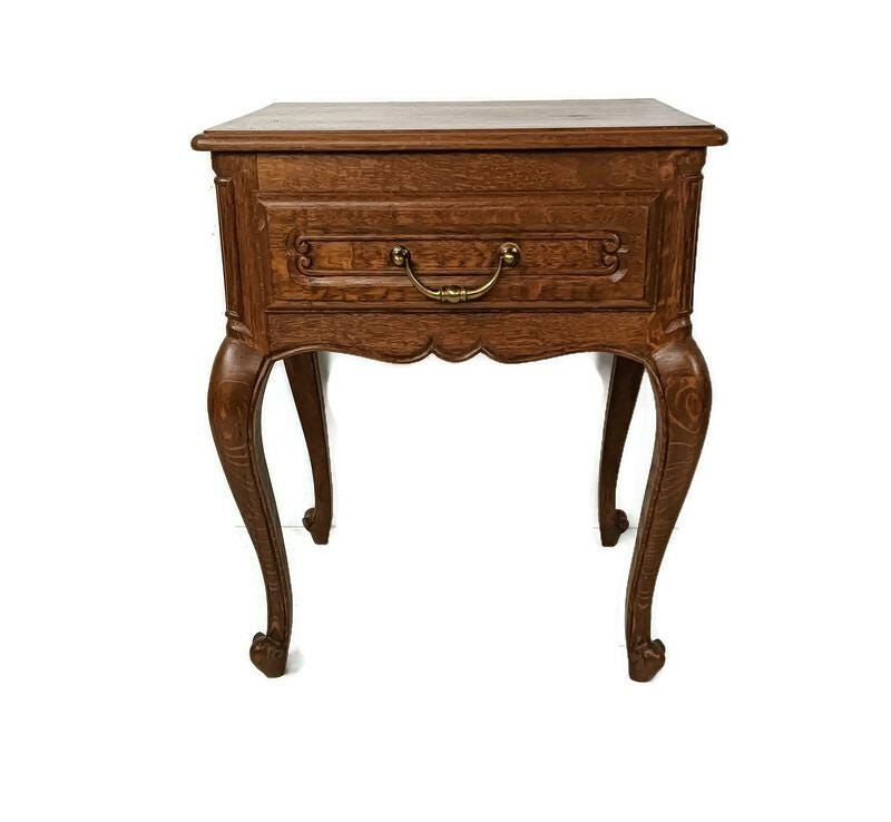 Table De Chevet Vintage Moderniste En Bois Style Louis Xv