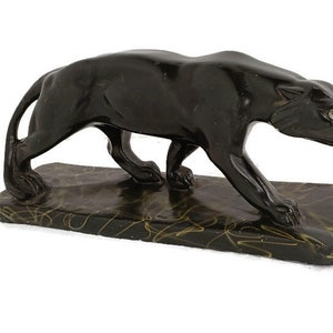 Black Panther  Plaster  Statue Figurine  Sculpture Art Deco Antique