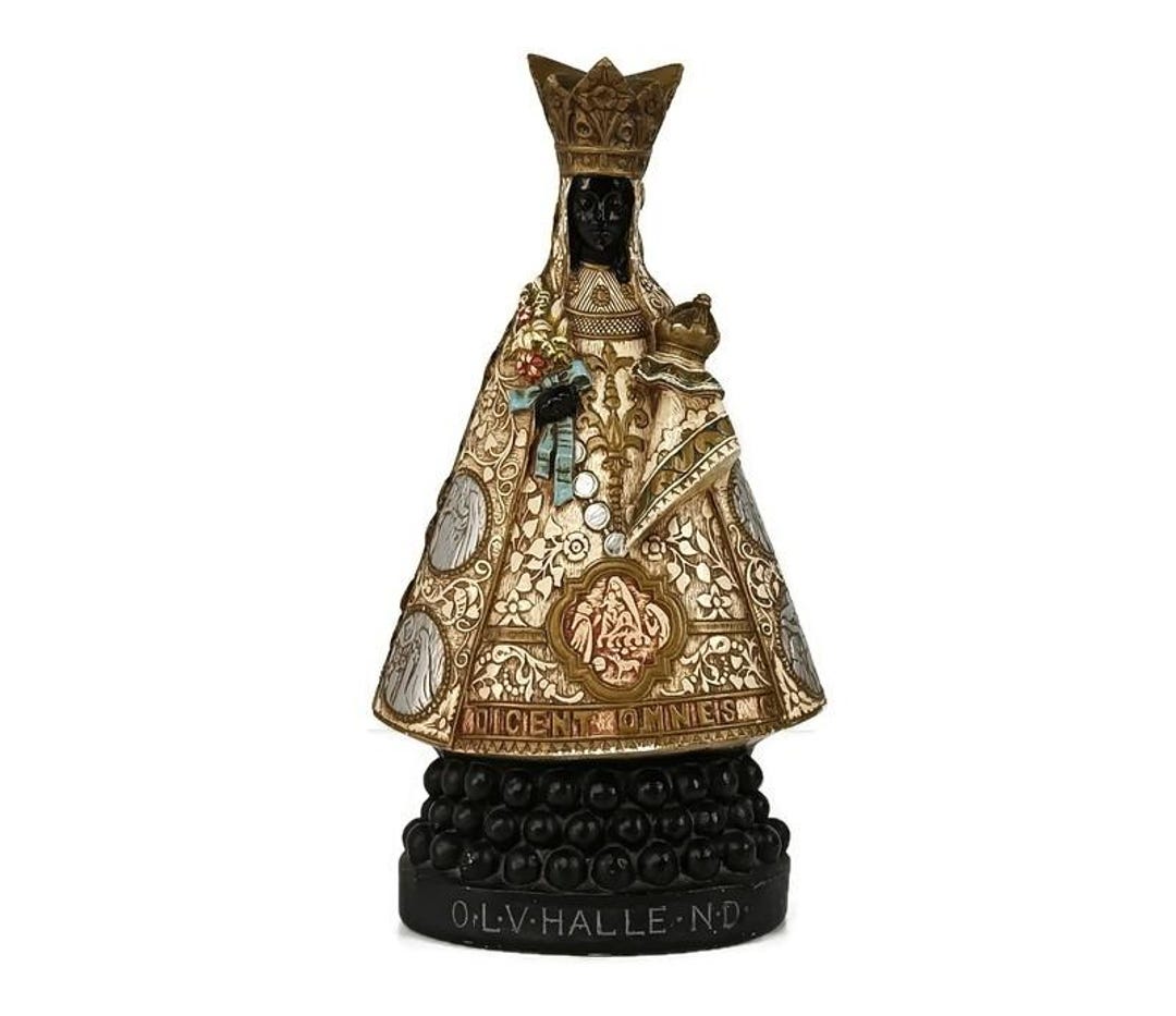 Large Black Madonna De Hal Halle Virgin Mary Statue Figurine Plaster ...