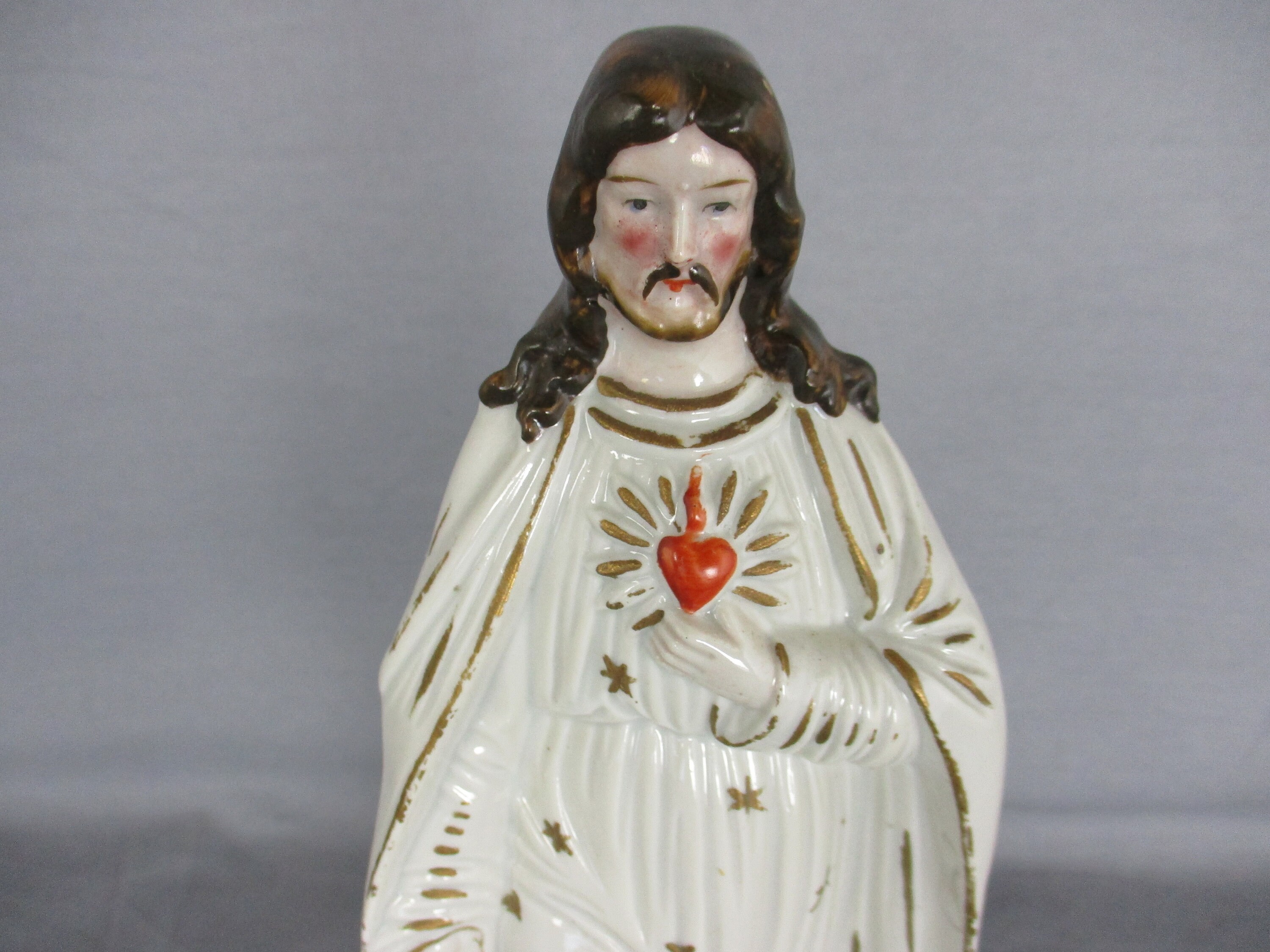 Antique Statue Bisque Porcelain Jesus Christ Saviour Holy Etsy UK