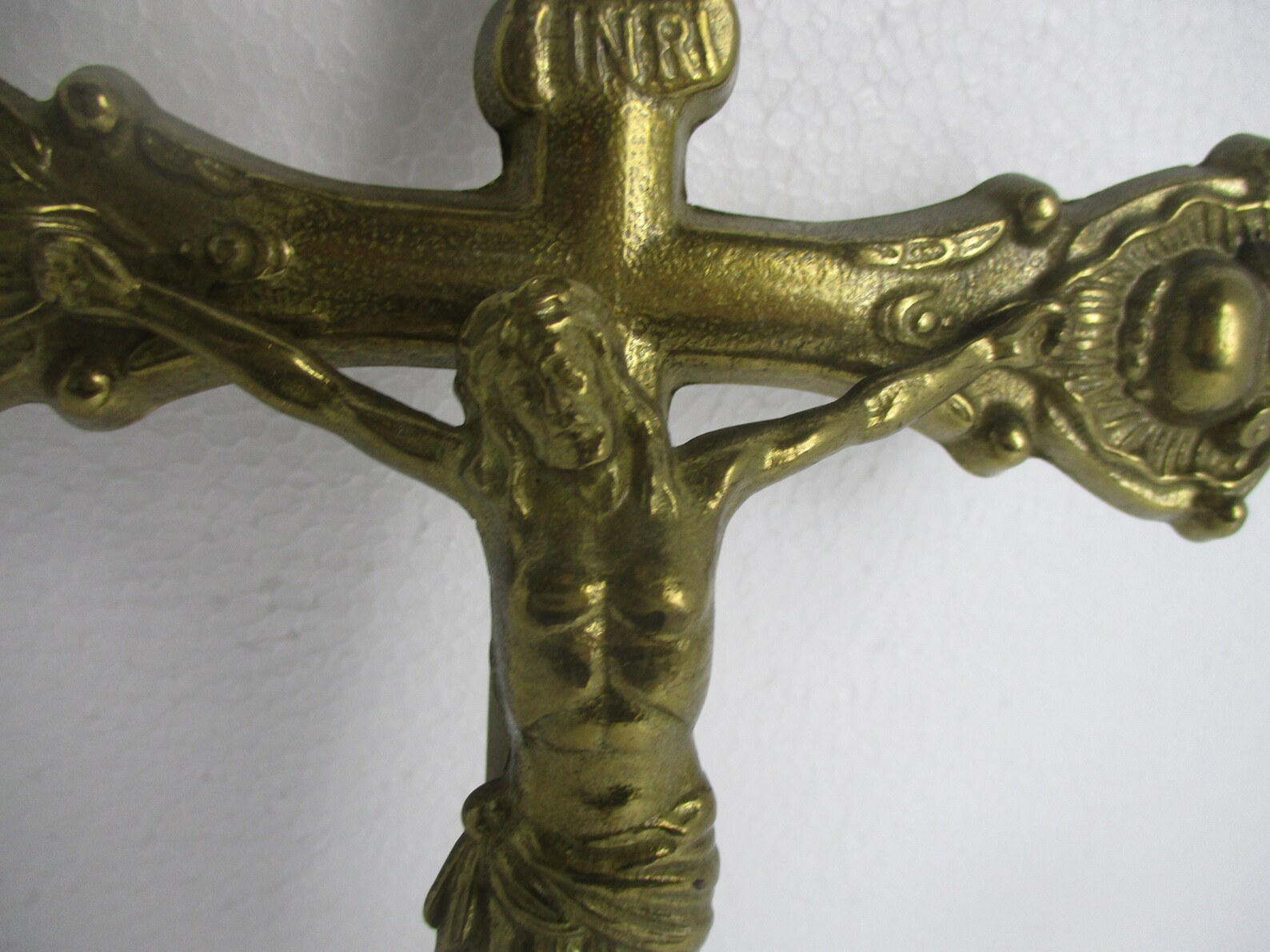 Ornate Hanging Wall Crucifix Cross Brass Jesus Christ Corpus Etsy UK