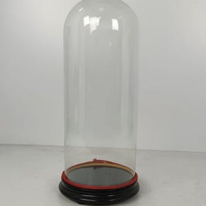 antique  Round Hand Blown Glass Dome Globe Steampunk Display 21.45&quot; D 8.77&quot;