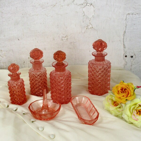 Glass Dresser Set Etsy