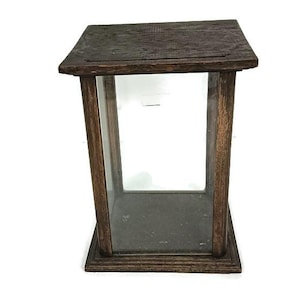 antique art deco vitrine display cabinet wood glass rare small