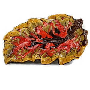 French Vallauris Serving Plate Platter Centerpiece  Polychrome Vintage Marked