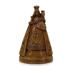 Art Deco Our Lady of Kleemkapel Kaprijke Statue Plaster Virgin Mary Infant HTF Collector