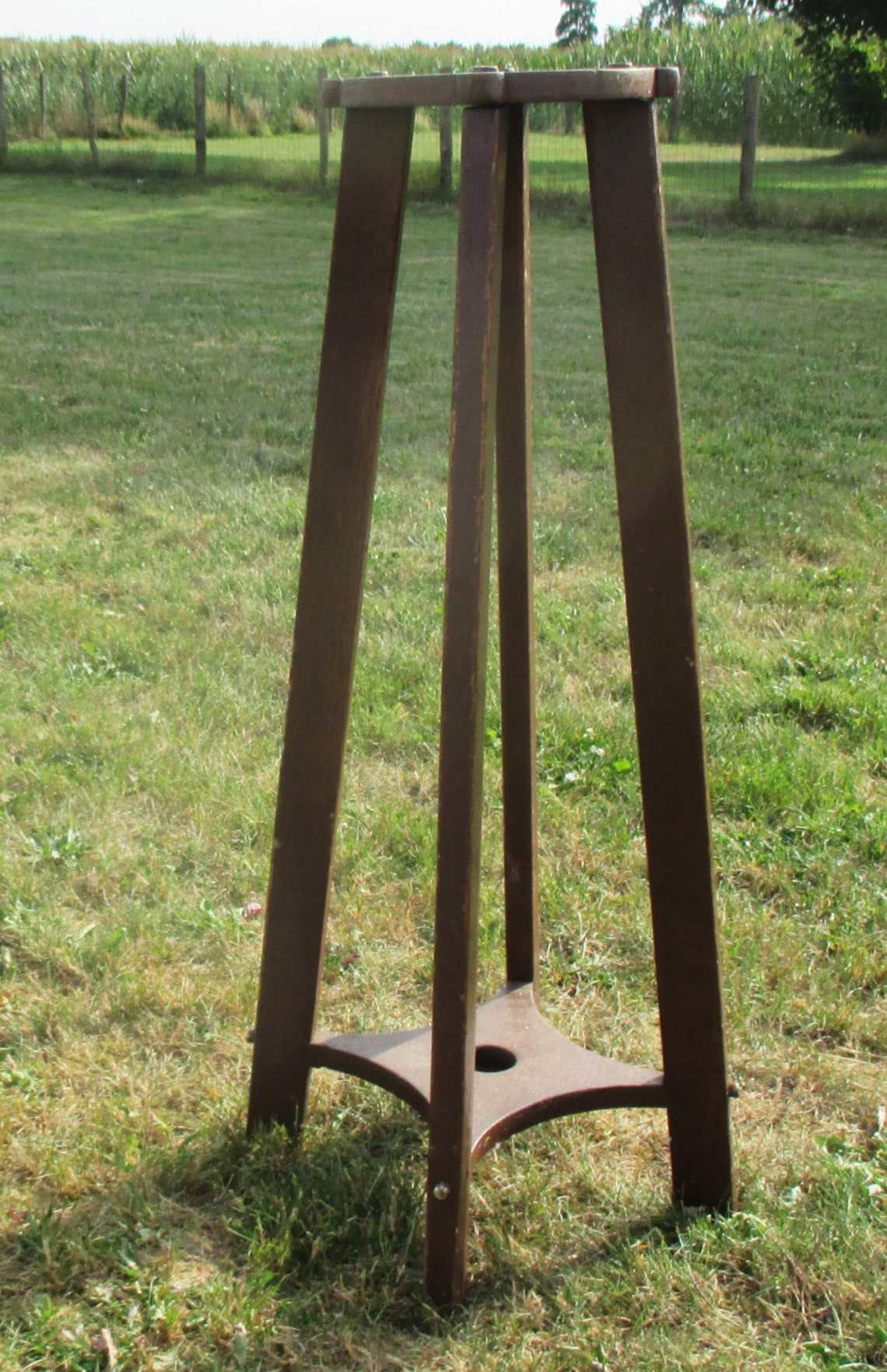 Antique Outdoor Wooden Umbrella Stand Wood Rare Decorative Etsy