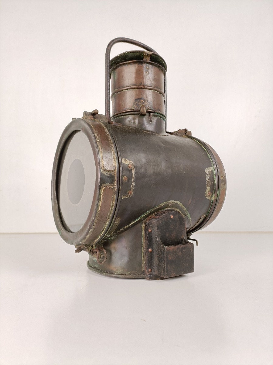 19th Antique Xl Large Train Locomotive Oil Front Lamp Lantern