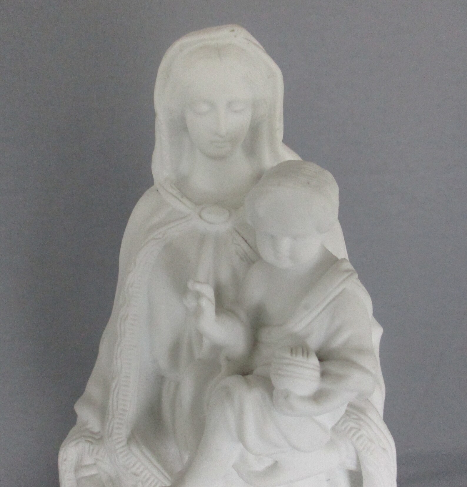 Large French Antique 1900 Bisque Statue Virgin Mary Our Lady With ...