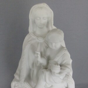 Large French Antique 1900 Bisque Statue Virgin Mary Our Lady With ...