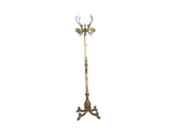 Hall Tree Vintage Eyecatcher Italy Marble Onyx Hollywood Regency Style