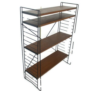 Retro Authentic  60s Midcentury Design Standing Wall Shelf Unit Rack Teak Rare  Design Etagere Funky