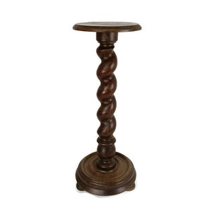 Huge Pedestal Plant stand Barley twist Hand Carved Wood Side table bonsai stand vintage