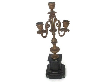 ヴィンテージの金属と大理石の 4 アーム キャンドルスタンド。 - Etsy 日本