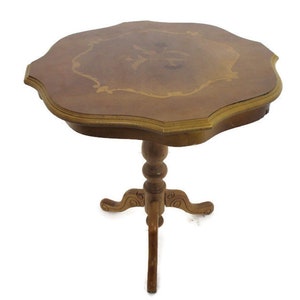 Italian Inlay Table Plant Stand Side Wine Coffee Table Hollywood Regency Beautiful Rare