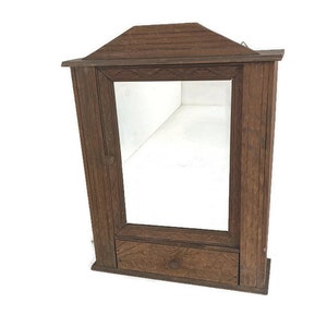 Medicine Apothecary Bathroom Kitchen Cabinet Barn Country style Carved Wood