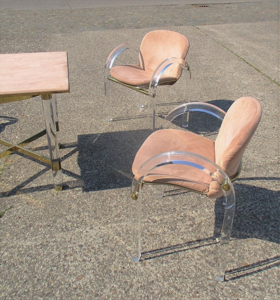 Charles Hollis Jones Lucite Dining Set Table Chairs Mcm Metric