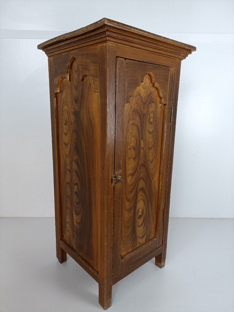 Large Filing Standing Cabinet Palissander Look Wood Gothic Style Antique Gorgeous image 3