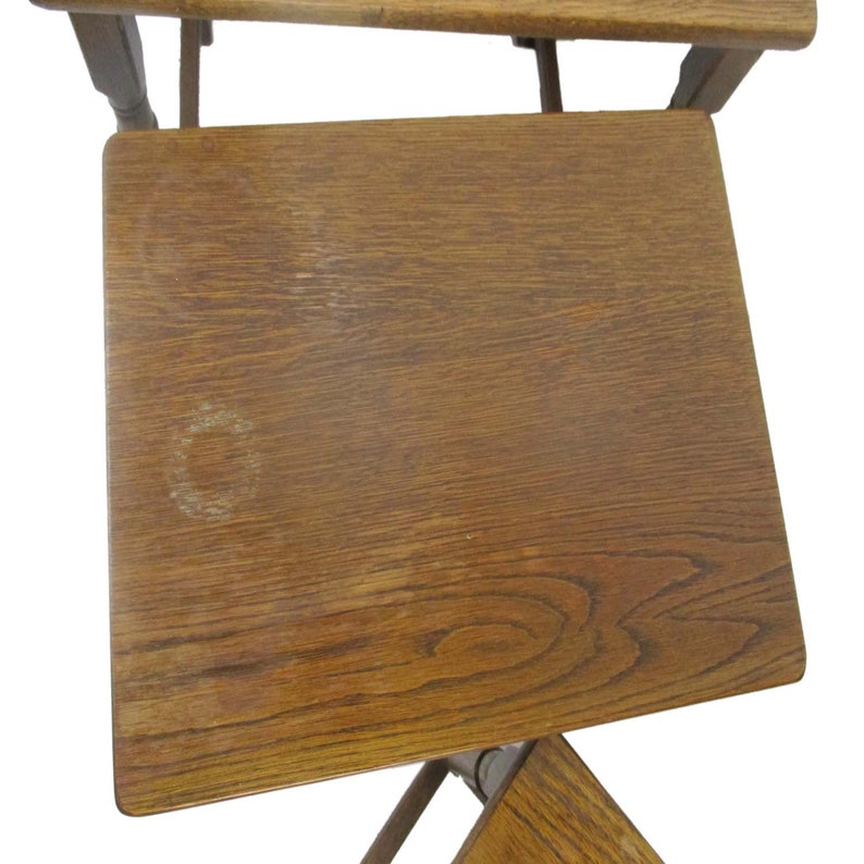 Set of 3 Wood Stacking Nesting Tables Vintage Mid Century Oak