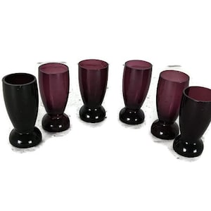 antique art deco amethyst shot glasses set of 6