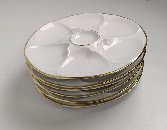 Piatto Per Ostriche In Porcellana - Elegante Per 6 Ostriche (25 Cm) - Foto 8