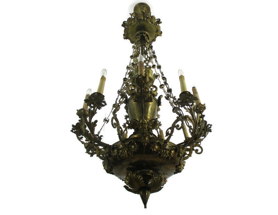 ゴシック 18 世紀 12 灯アームズ キャンドル ガス シャンデリア ランプ