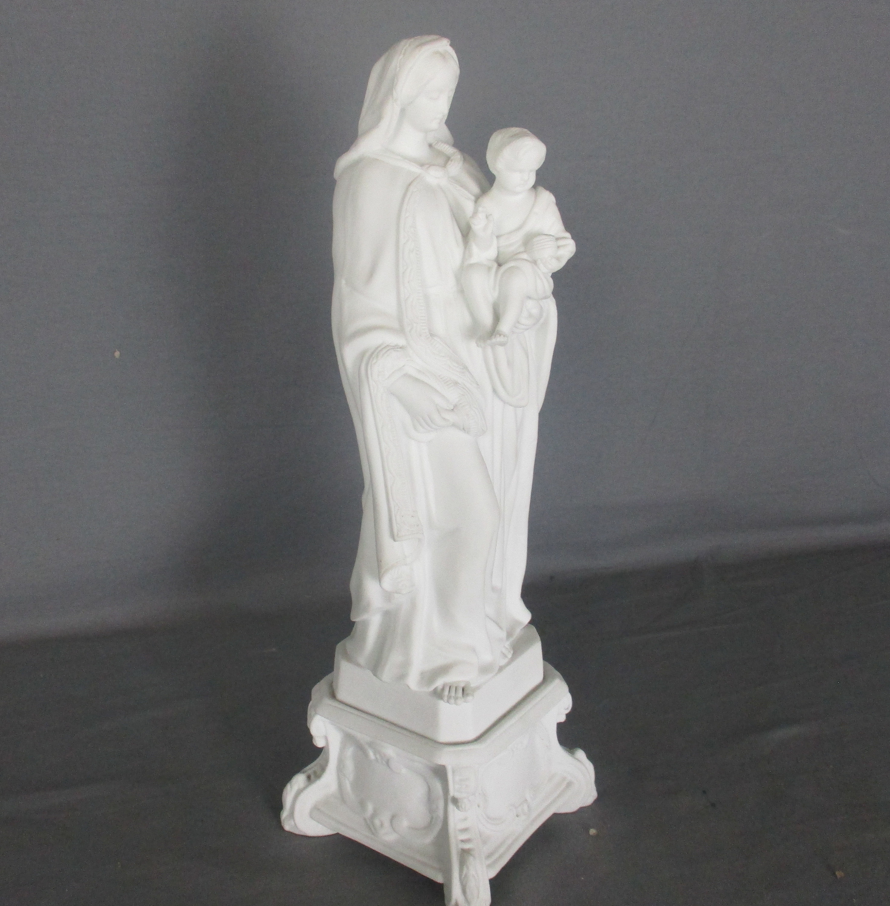 Large French Antique 1900 Bisque Statue Virgin Mary Our Lady With ...