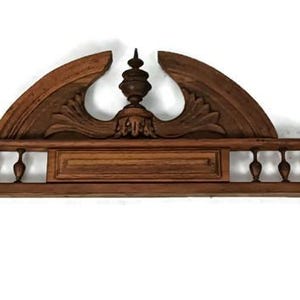 Beautiful Hand Carved Wood Pediment Ornate Over door Architectural reclaimed Salvaged Antique