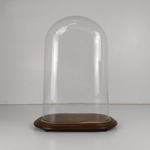 Antique Victorian Oval Hand Blown Glass Globe Dome Doll Clock 19.88&quot; 12.2&quot;
