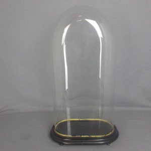 Antike viktorianische ovale mundgeblasene Glaskugel-Kuppel-Puppenuhr 20,27 &quot;10,31&quot;