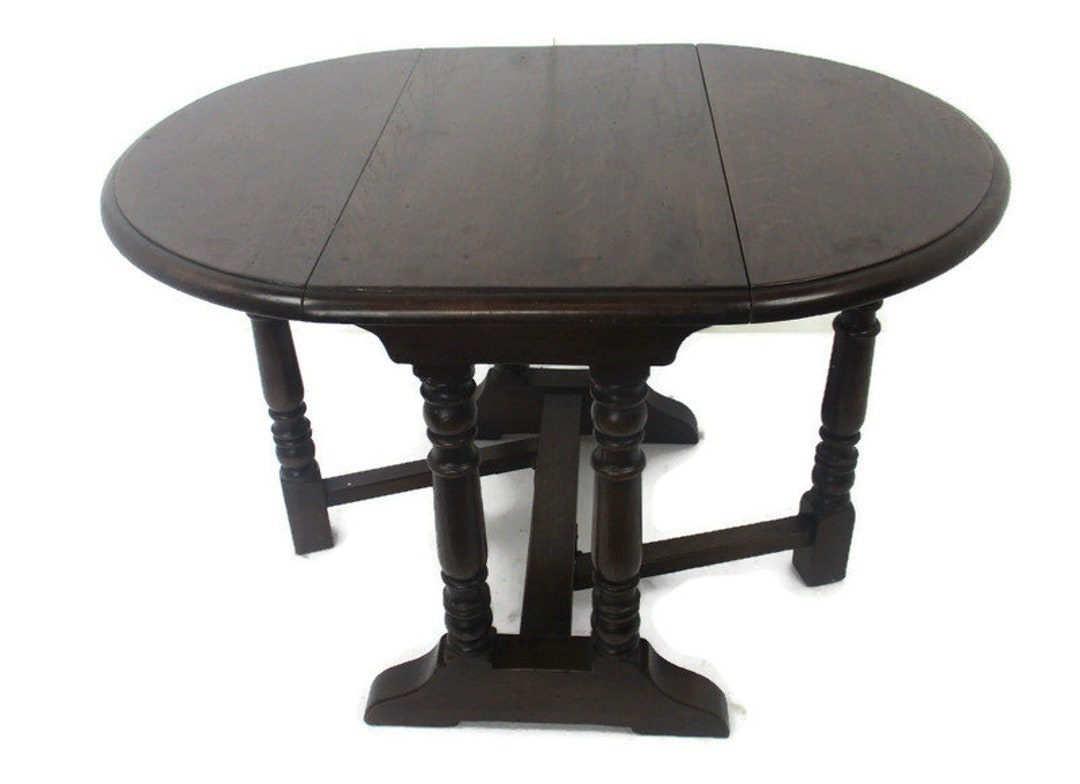 Antique Wooden Oval Drop Leaf Gate Table Foldable Gorgeous Victorian antique-wooden-oval-drop-leaf-gate-table-foldable-gorgeous-victorian