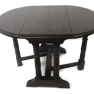 Antique Wooden Oval Drop Leaf Gate Table Foldable Gorgeous Victorian Style Barn Country