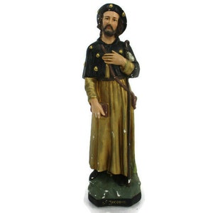 Saint Jacob James the Great Plaster Statue Pilgrim Apostle Martyr Collector HTF